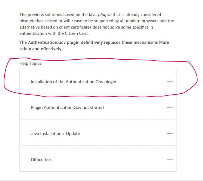 נושא Installation of the Authentication.Gov plugin מסומן בעמוד העזרה